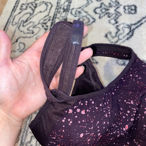 Syrokan 32H High Impact Sports Bra ⭐️⭐️⭐️⭐️⭐️ purple paint splatter Velcro strap - Picture 6 of 9